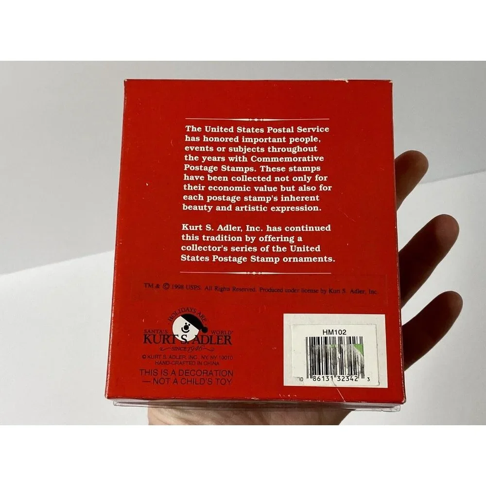 Kurt Adler Aids Awareness Red Ribbon USPS Commemorative Stamp‎ Ornament 1998